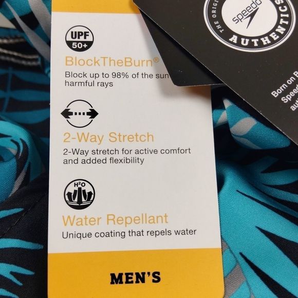 Speedo 8" Palm Leaf Swim Trunks Men's Small NWT Stretch - Picture 5 of 6